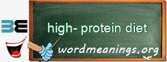 WordMeaning blackboard for high-protein diet